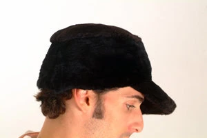 Black Sheared Beaver Fur Baseball Men's