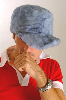 Light Blue Mink Fur Design Cap