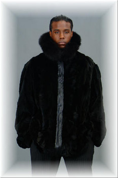 Dean Black Mink Full Length Fur Men's Overcoat