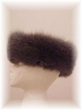 Full Skin Gray Fox Fur Head Wrap Full Skin Gray Fox Fur Head Wrap