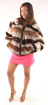 Mink Full Skin Collar Multicolor Bolero Mink Full Skin Collar Multicolor Bolero