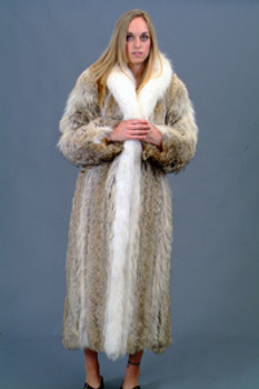 Vintage Coyote Coat with White Fox Tuxedo Vintage Coyote Coat with White Fox Tuxedo
