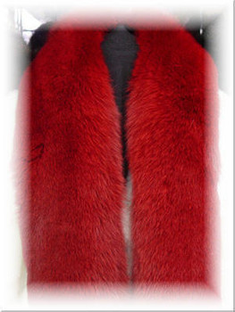 Buy Dyed Red Full Skin Fox Fur Scarf Color Shown is Dyed Red Fox Full Skin Width: ~4" Length: ~60+" Padded Grosgrain Lining Fur Origin: Norway Manufacturing: USA