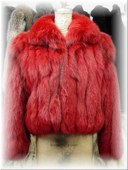 Full Skin Dyed Red Fox Bolero Fur Jacket