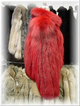 Full Skin Dyed Red Fox Bolero Fur Jacket