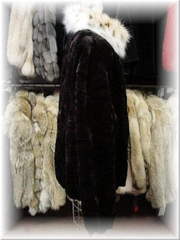 Sheared Mink Bomber Fur Jacket with Lynx Fur Collar 1