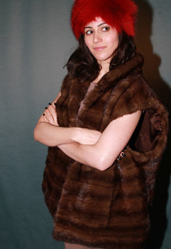 BROWN MINK FUR VEST BROWN MINK FUR VEST
