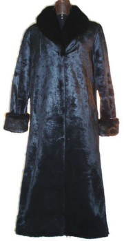 Faux Fur Beaver Coat with Faux Fox Collar Faux Fur Beaver Coat with Faux Fox Collar