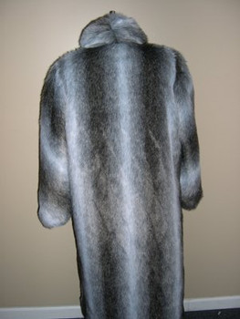 Faux Grey Raccoon Long Coat