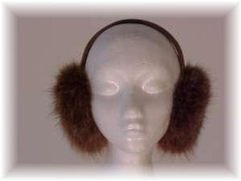 Brown Fox Fur Earmuff with Band Brown Fox Fur Earmuff with Band