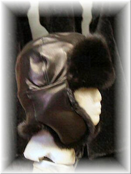 Full Skin Mink Russian Trooper Fur Hat Full Skin Mink Russian Trooper Fur Hat