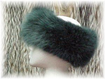 Sectional Dyed Green Fox Fur Headwrap Sectional Dyed Green Fox Fur Headwrap