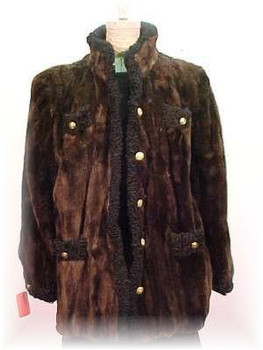 Dyed Brown Chenille Sheared Mink Fur Jacket  Brand New custom made Sheared Mink Fur Jacket Dyed Sheared Persiam Lamb Collar & Trim Button Closures Stand-Up Collar 2 Breast Pockets 2 Side Pockets Fur Origin: North America Manufacturing: USA Dyed Brown Chenille Sheared Mink Fur Jacket  Brand New custom made Sheared Mink Fur Jacket Dyed Sheared Persiam Lamb Collar & Trim Button Closures Stand-Up Collar 2 Breast Pockets 2 Side Pockets Fur Origin: North America Manufacturing: USA