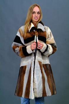 Vintage Fur Mink Multicolor Design Jacket Vintage Fur Mink Multicolor Design Jacket