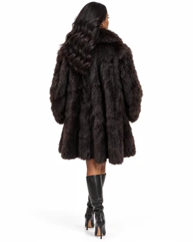3/4 Brown Fox Fur Jacket with Flare Style 3/4 For Fur Jacket Genuine Brown Fox Fur Design Collection Fur Origin: Norway Manufacturing: USA