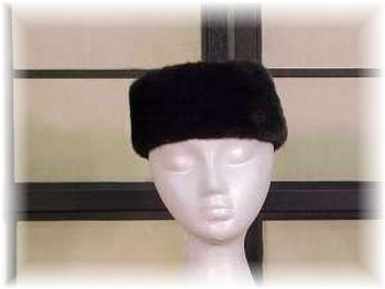 Full Skin Blackglama Ranch Mink Fur Head Wrap Full Skin Blackglama Ranch Mink Fur Head Wrap