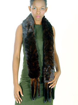 Brown Mink Fur Design Tails Boa Brown Mink Fur Design Tails Boa