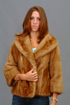 Woman's Sectioned Ranch Mink Fur Coat