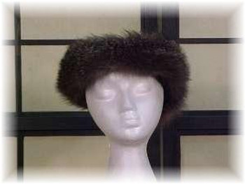 Full Skin Gray Opossum Fur Head Wrap Full Skin Gray Opossum Fur Head Wrap