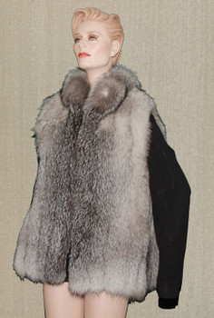 Vest Full Skin Indigo Fox Fur Vest Vest Full Skin Indigo Fox Fur Vest