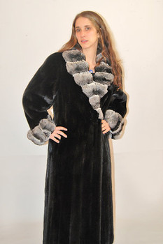 Black Lama Mink Fur Coat Black Lama Mink Fur Coat