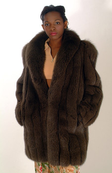 Ladies Fur Brown Fox 3/4 Jacket Ladies Fur Brown Fox 3/4 Jacket