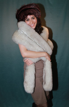 Blue Fox Boa with Diamond Design