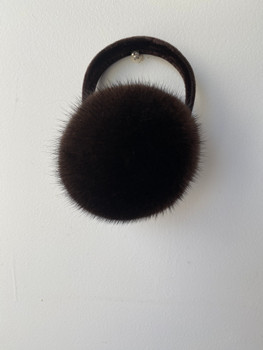 Dark Mahogany Mink Fur Earmuff with Band Dark Mahogany Mink Fur Earmuff with Band