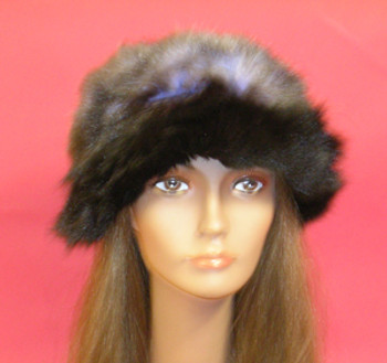 Raccoon with black fox Fur Hat Raccoon with black fox Fur Hat