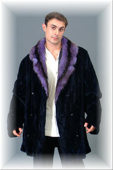 3/4 Mink Fur Jacket w/ Notch Fur Collar 3/4 Mink Fur Jacket w/ Notch Fur Collar