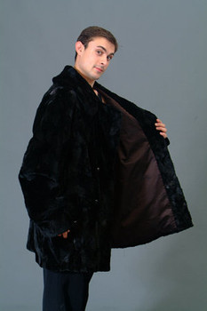 3/4 Mink Fur Jacket w/ Notch Collar 7