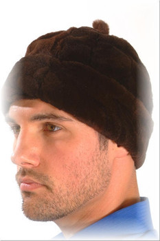 Mink Brown Fur Skully Hat Mink Brown Fur Skully Hat
