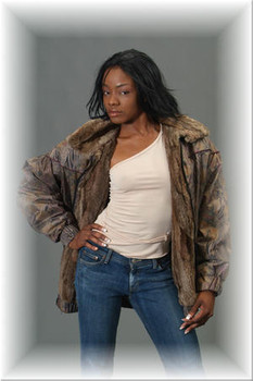 Asti Beaver Fur Bomber Jacket Asti Beaver Fur Bomber Jacket