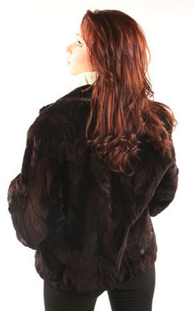 Sheared Mink Stand Up Collar Woman's Jacket
