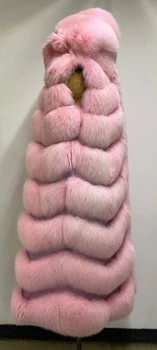 Pink Fox / Hood Python Inserts can be Leather Inserts Long Coat