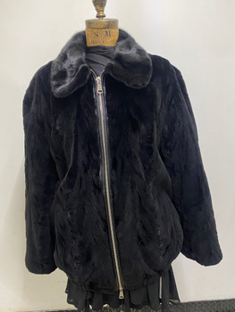 Black Mink Sectional Bomber 
