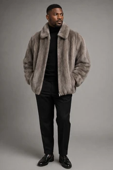 Silverblue Mink Bomber 30" Long