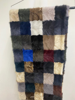 MINK SECTION BLANKET MULTI SQUARES PLATE