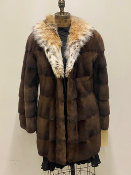 Brown Mink with Lynx Collar