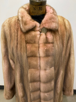 Dyed mink light pink long coat