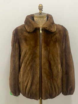 Men's brown mink bomber jacket