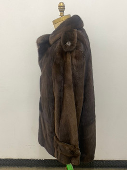 mens mink mahogany 3/4 fur jacket 
