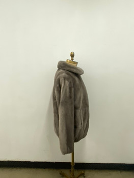 ladies mink bomber jacket wing collar
