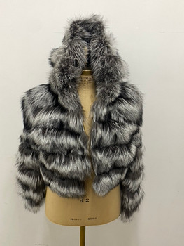Ladies fox jacket with hood