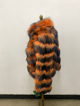 Orange Ladies Jacket with Blue Tips