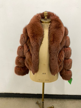 Real Brown Fox Fur Jacket