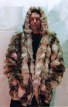 Coyotte Mens Bomber Hooded Fur Jacket 1