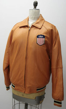 Leather Mens Orange B-Line Jacket Leather Mens Orange B-Line Jacket