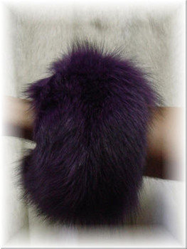 Dyed Plum Purple Fox Fur Cuffs