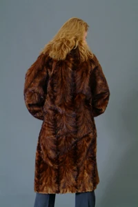 Vintage Fur Mink Sectional Long Coat